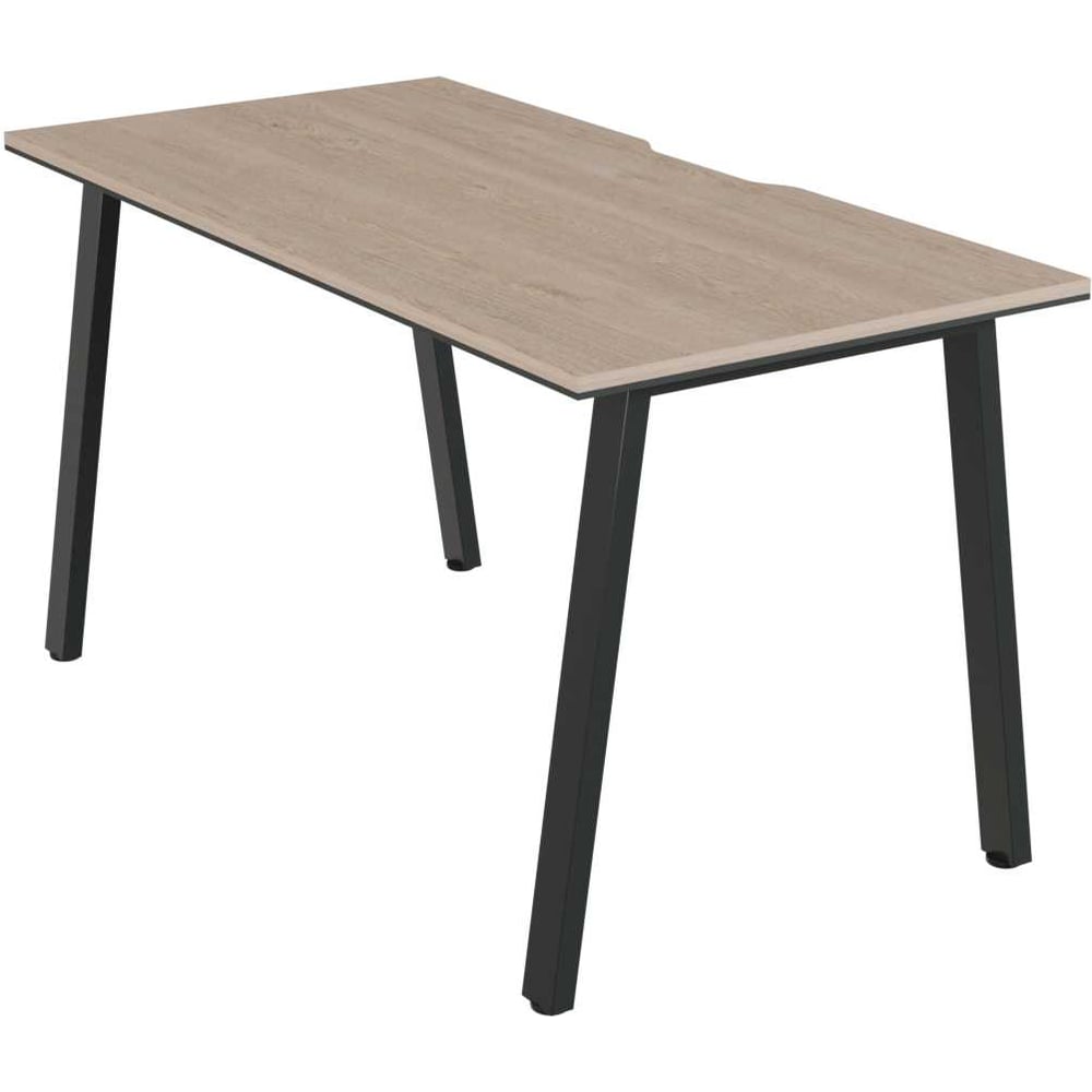 Изображение товара Стол письменный на А-каркасе Альянс мебель ПРЕГО ОФИС 1400х700х750 ПОСП-14.7А Дуб экспрессив песочный/Антрацит