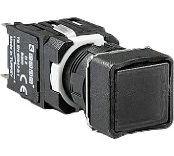 Изображение товара Кнопка Emas квадратная (1НО), чёрный цвет, серия D (250В AC, 1,5А), IP50 D100KDH
