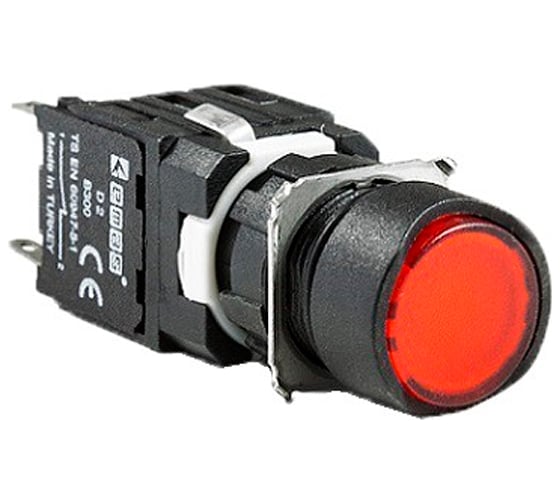 Изображение товара Кнопка Emas круглая (1НО+1НЗ), красный цвет, серия D (250В AC, 1,5А), IP50 D102YDK