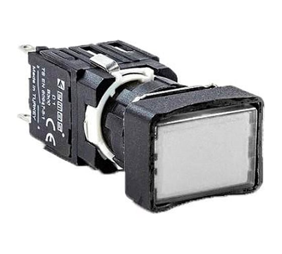 Изображение товара Кнопка Emas прямоугольная (1НО+1НЗ), белый цвет, серия D (250В AC, 1,5А), IP50 D102DDB