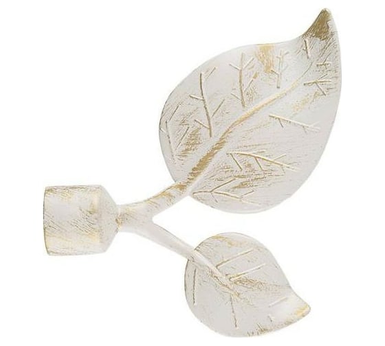 Изображение товара Наконечник Peora Берёзовый лист белое золото 16 мм 2 шт 62735