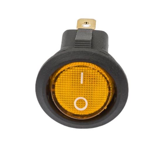 Изображение товара Круглая клавиша Nord-Yada 12V 20А желтая с подсветкой (3 контакта) ON-OFF (2шт в упаковке) 905478