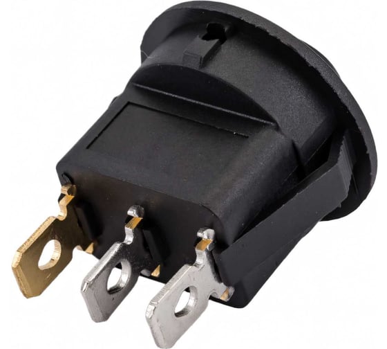 Изображение товара Круглая клавиша Nord-Yada 12V 20А черная с синей LED подсветкой (3контакта) ON-OFF (2шт в упаковке) 905477