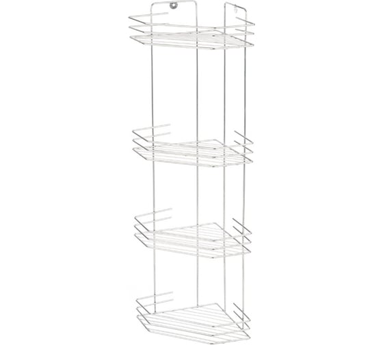 Изображение товара Угловая полка Рыжий кот четырехъярусная 20,5*20,5*72 см хром 310849