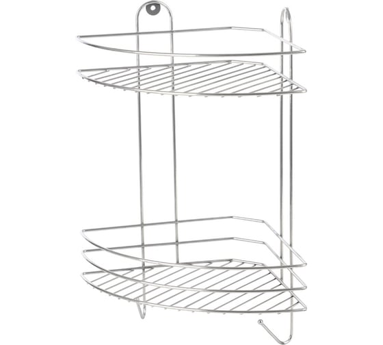 Изображение товара Угловая полка Рыжий кот двухъярусная Vento Plus 23*23*41,5 см хром 310848