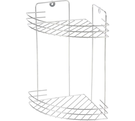 Изображение товара Угловая полка Рыжий кот двухъярусная Vento 19*19*30 см хром 310846