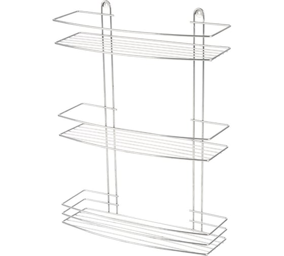 Изображение товара Настенная полка Рыжий кот трехъярусная Lecco 47*35*13 см хром 310864
