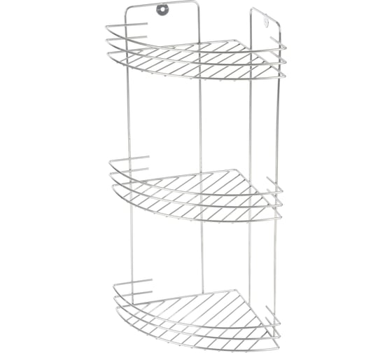 Изображение товара Угловая полка Рыжий кот трехъярусная Vento 19*19*41 см хром 310847