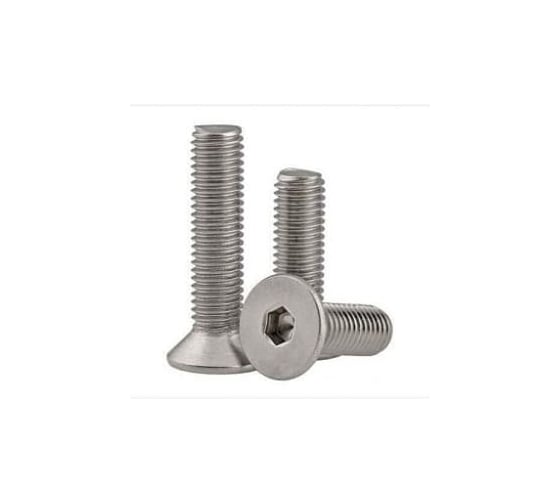 Изображение товара Винт 4х8 20 шт с потайной головкой и внутренним шестигранником для скрытого крепления DIN 7991 нержавеющая сталь А2-70 ARNO INDUSTRIES A49800400893007