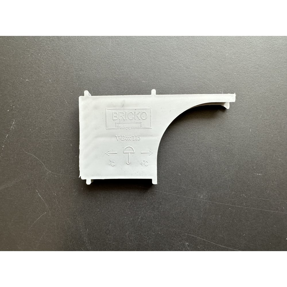 Изображение товара Вентиляционная коробочка Bricko V-Box 115 60x10x115 светло-серая ПВХ 60 шт