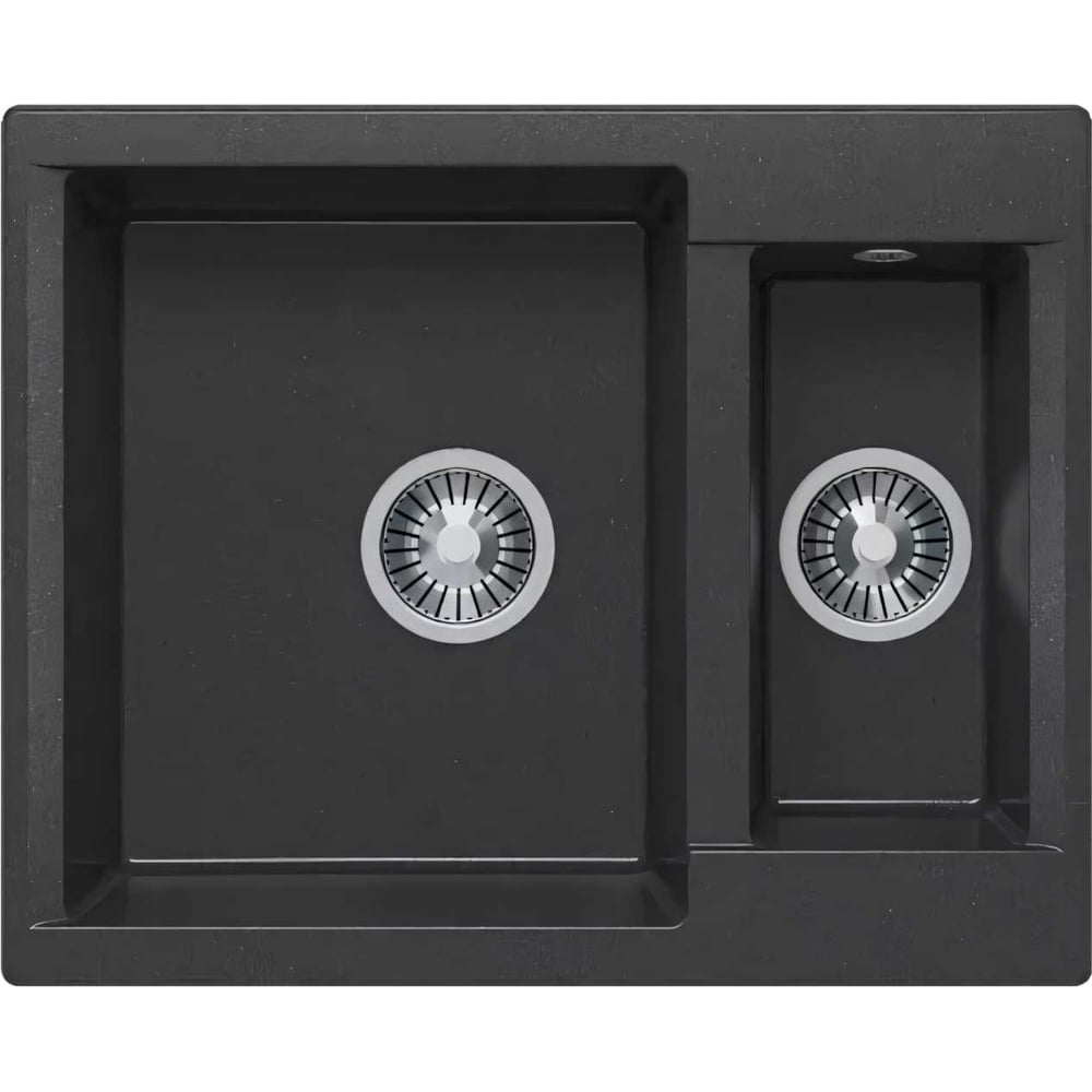 Изображение товара Кухонная мойка Polygran BRIG-620 №16 Черная, искусственный гранит, врезная