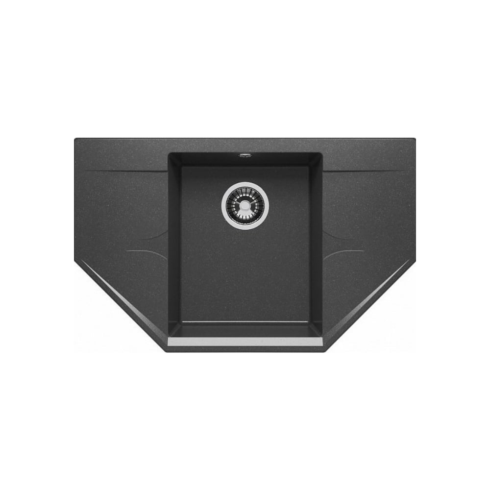 Изображение товара Кухонная мойка Polygran RIFF-800 в черном цвете, искусственный гранит
