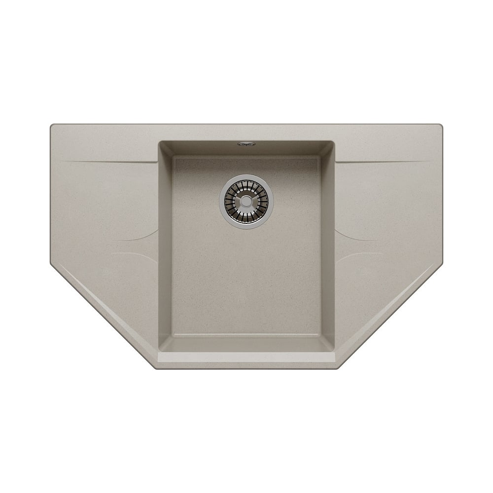 Изображение товара Кухонная мойка Polygran RIFF-800 серый искусственный гранит угловая врезная