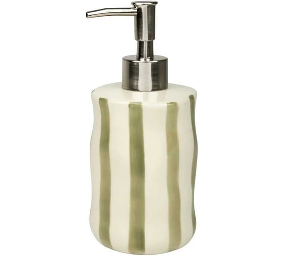 Изображение товара Дозатор для жидкого мыла Zenfort Ривьера, керамика, зелёная полоска 106437