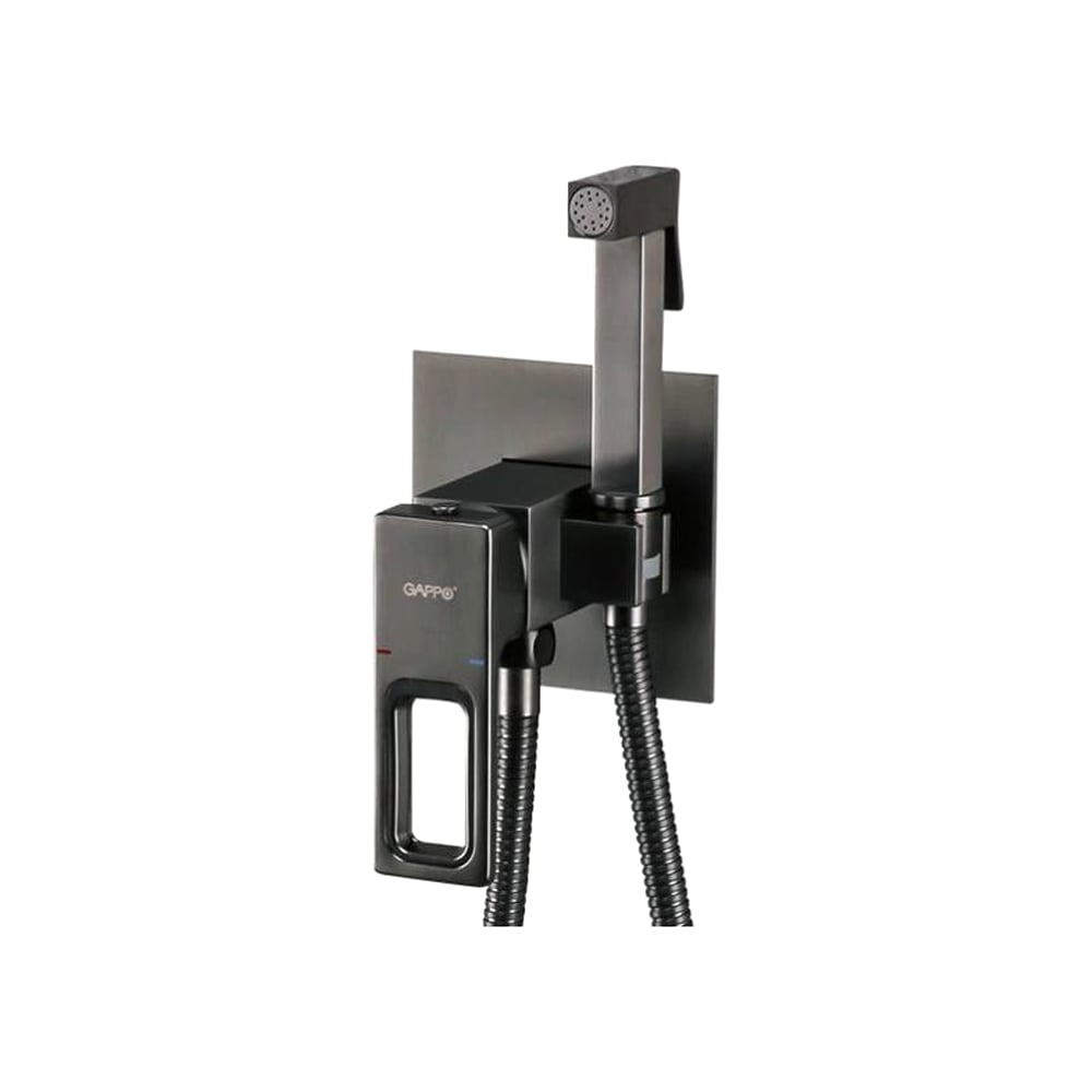 Изображение товара Гигиенический душ со смесителем GAPPO G7217-9, оружейная сталь