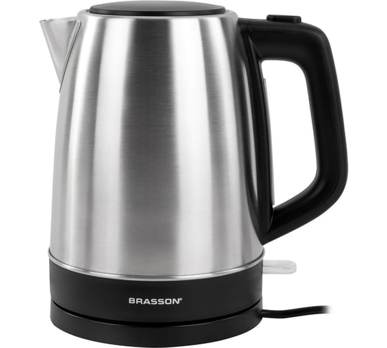 Изображение товара Чайник электрический BRASSON KT-040, 1,7л, 2200 Вт, сталь, черный, 455192
