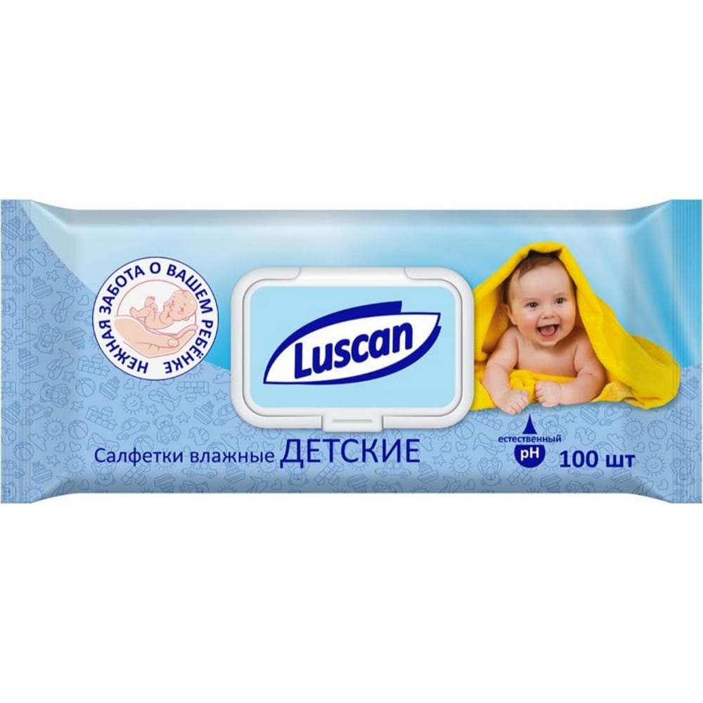Детские влажные салфетки Luscan салфетки влажные aura ultra comfort алое витамин е детские 100 шт 6488