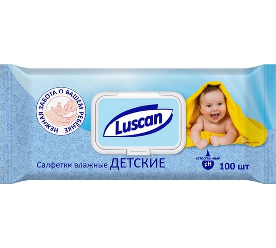 Изображение товара Влажные салфетки Luscan детские 100 шт. 1027669