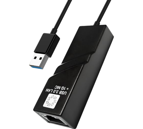 Изображение товара Сетевая карта 5bites USB3.0, RJ45 1гигабит, 10см UA3-45-01BK