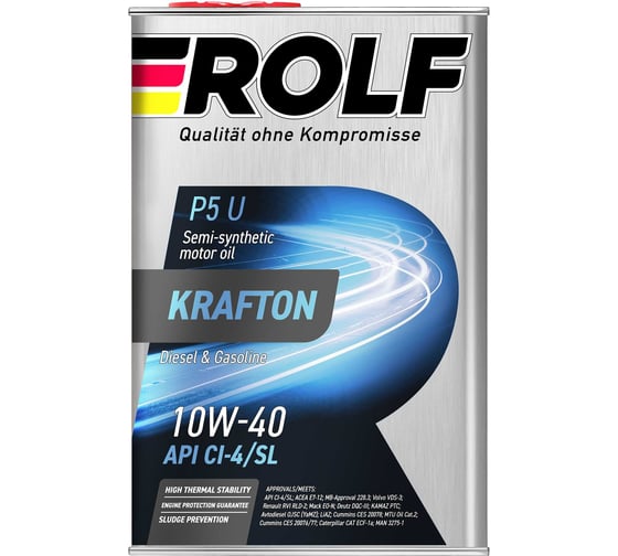 Изображение товара Моторное масло Rolf KRAFTON P5 U 10W-40 4л 322581