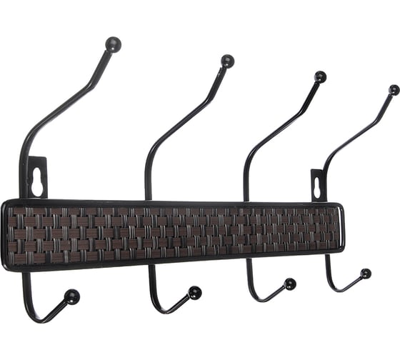 Изображение товара Настенная вешалка VETTA Плетенка металл, 4 крючка, 33x16x5 см 478-064