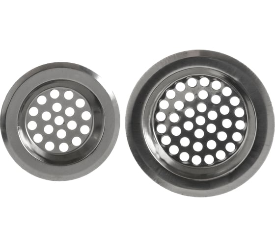 Изображение товара Набор решеток для раковины VETTA 2 шт, 6 см, 8 см, нержавеющая сталь BDF6076-K 889-045