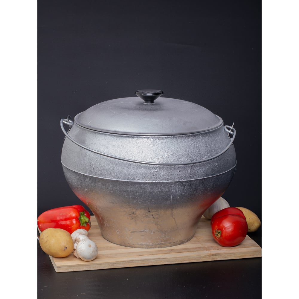 Изображение товара Казан с крышкой ООО Силумин+ 10 литров, алюминий, для духовки и плиты