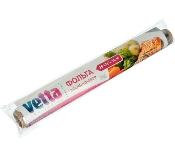 Изображение товара Алюминиевая фольга VETTA 29 см x 10 м, 9 мкм, в пленке 438-116