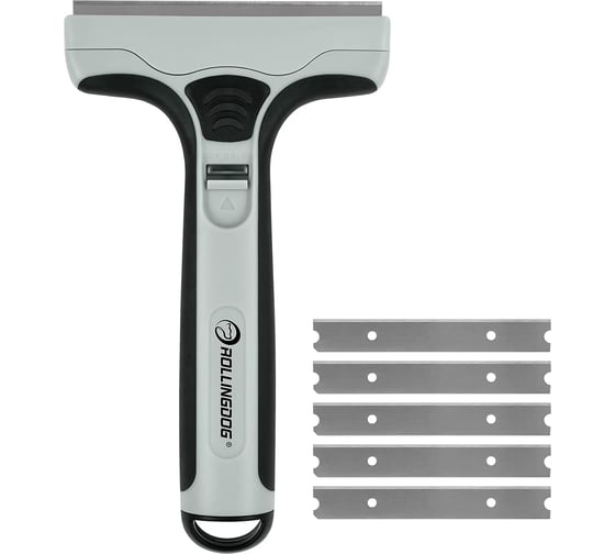 Изображение товара Малярный скребок Rollingdog с 5-ю сменными лезвиями в комплекте, углеродистая сталь SK5, 50375