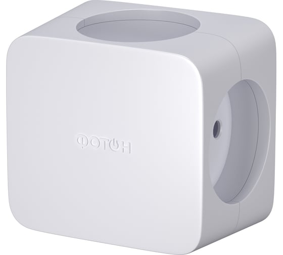 Изображение товара Разветвитель четверник куб ФОТОН 16А, на 4 розетки белый 4000 Вт, 24590