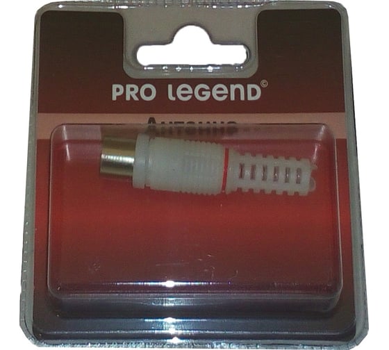 Изображение товара Антенный прямой штекер Pro Legend пластиковый, вилка, белый, PL2003