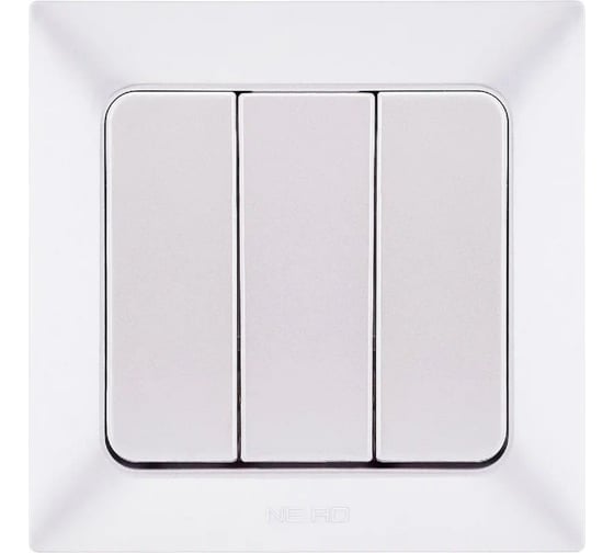 Изображение товара 3-клавишный выключатель NE-AD 10А, 250В, Aras, Белый жемчуг, 93-126-33