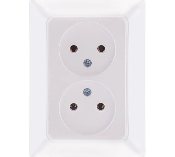 Изображение товара Розетка NE-AD 2-гнезда без заземления, 16А, 250В, Aras, Белый жемчуг, 93-126-75
