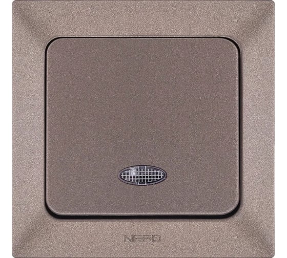 Изображение товара 1-клавишный выключатель NE-AD с подсветкой, 10А, 250В, Aras, Мокка, 1/12/120, 93-125-01-I