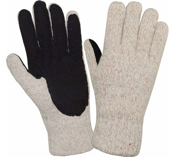 Изображение товара Шерстяные утепленные перчатки АЙСЕР Тинсулейт со спилковыми накладками ВИ-пер70111