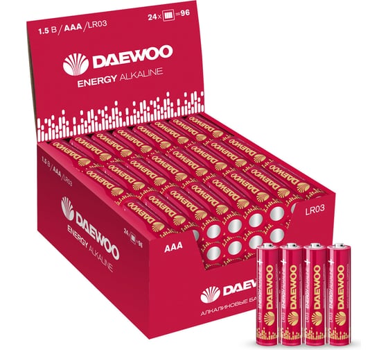 Изображение товара Батарейка Алкалиновый элемент питания DAEWOO AAA/LR03 1.5В Energy Alkaline Pack-96(уп.96шт) 5029934