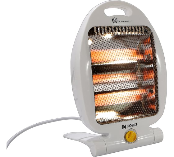 Изображение товара Кварцевый обогреватель СОЮЗ 2 режима, 400/800Вт, защита от перегрева и опрокидывания, КВС-800