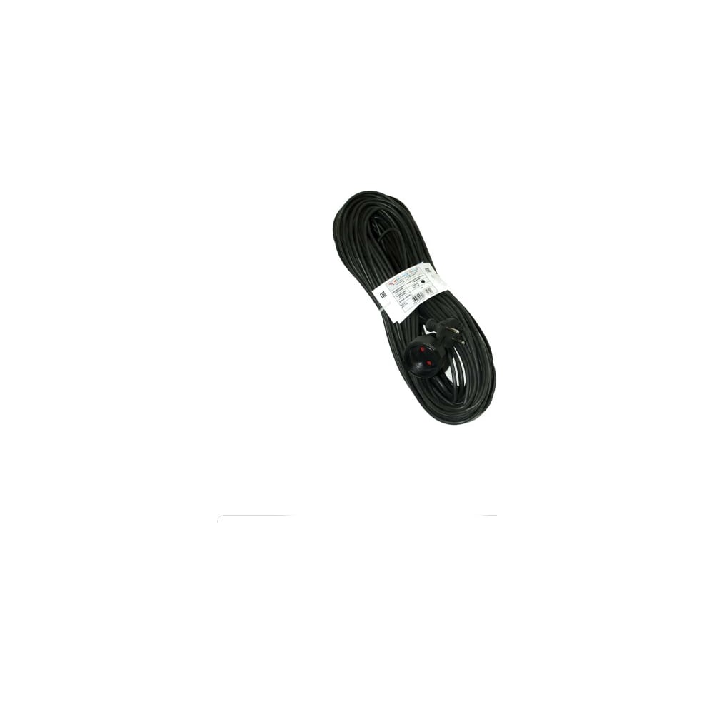 Силовой удлинитель MTG, цвет черный 21144 с муфтой 30м 2x0,75мм2 512 - фото 1