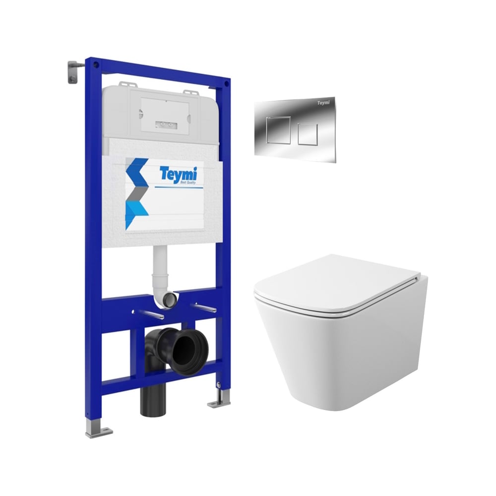 Изображение товара Комплект 5 в 1 инсталляция унитаз клавиша смыва подвесной Helmi S