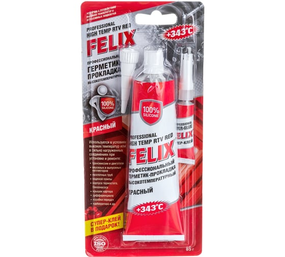 Изображение товара Герметик-прокладка FELIX (силиконовый; красный; 85 г) 411040057