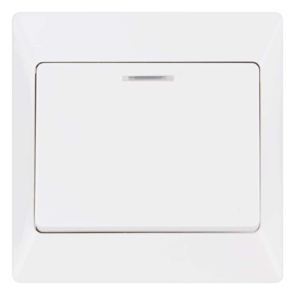 Изображение товара Выключатель TDM ELECTRIC Ильмень 1 клавиша с подсветкой белый SQ1823-0003