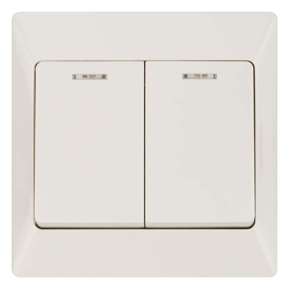 Изображение товара Выключатель TDM ELECTRIC Ильмень 2 клавиши слоновая кость