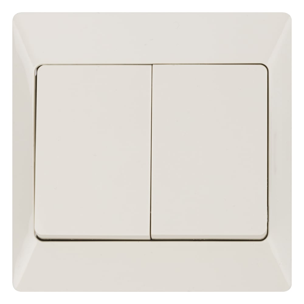 Изображение товара Выключатель слоновая кость 2 клавишный TDM ELECTRIC 10А, серия "Ильмень" SQ1823-0102
