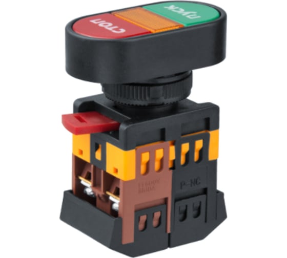 Изображение товара Кнопка Navigator NBI-B-02 Пуск-Стоп, d22мм, 230В NO+NC 82809