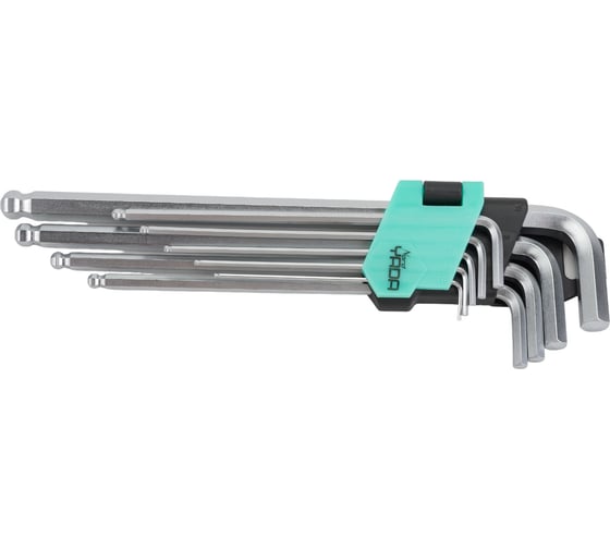 Изображение товара Набор удлиненных шестигранных ключей Nord-Yada с шаром 9 предметов 1.5, 2, 2.5, 3, 4, 5, 6, 8, 10 мм ТМ Nord YADA 907657