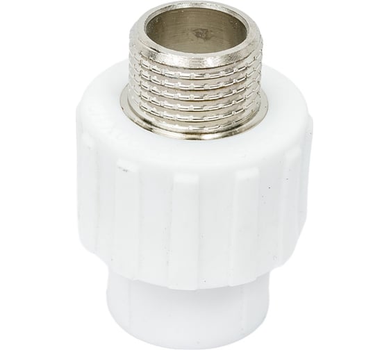 Изображение товара Комбинированная муфта PPRC MeerPlast Дн20x15 Ру25 белая наружная резьба D200-00434
