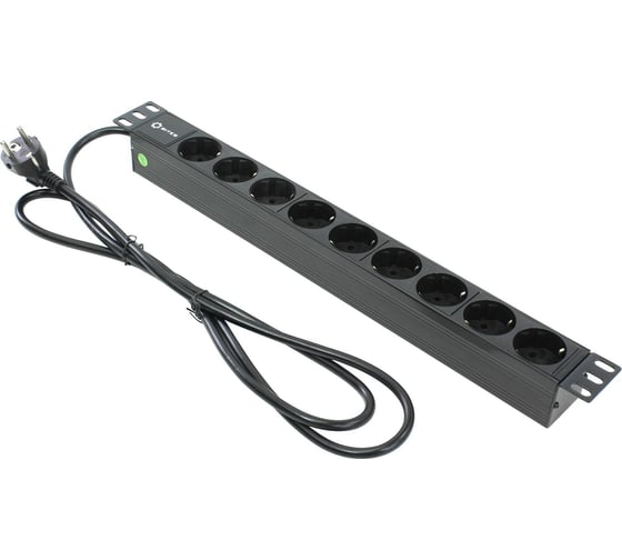 Изображение товара Блок розеток 5bites 9 розеток, огнеупорный пластик, 1U, 19", VDE 2м PDU919P-02