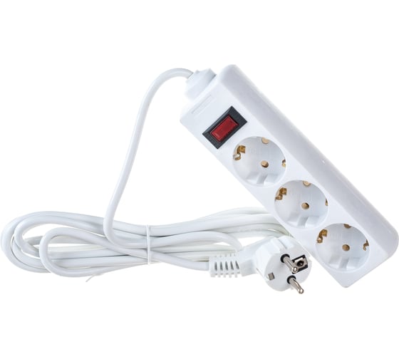 Изображение товара Сетевой фильтр ExeGate SP-3-3W 3евро с заземлением 3м защита от перегрузки выключатель с подсветкой белый 221181