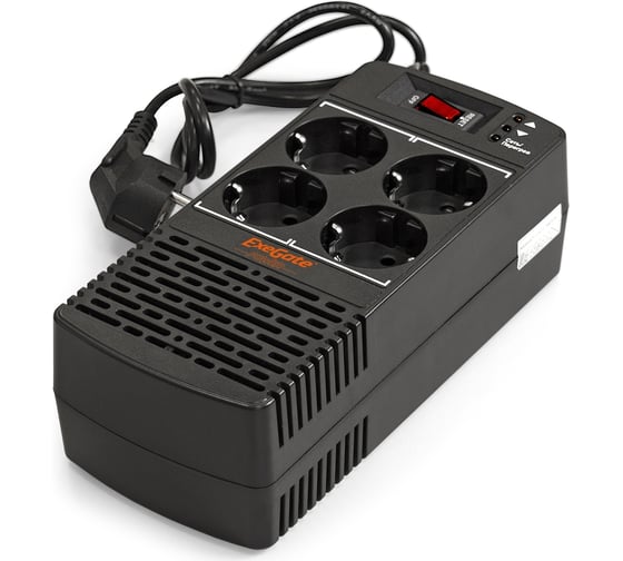 Изображение товара Стабилизатор ExeGate Power AD5000-1000 1000VA 500W диапазон 150-280В 4 евророзетки 285939
