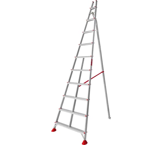 Изображение товара Алюминиевая садовая стремянка Новая Высота NV 3191, 10 ступеней, 80 мм 3191110